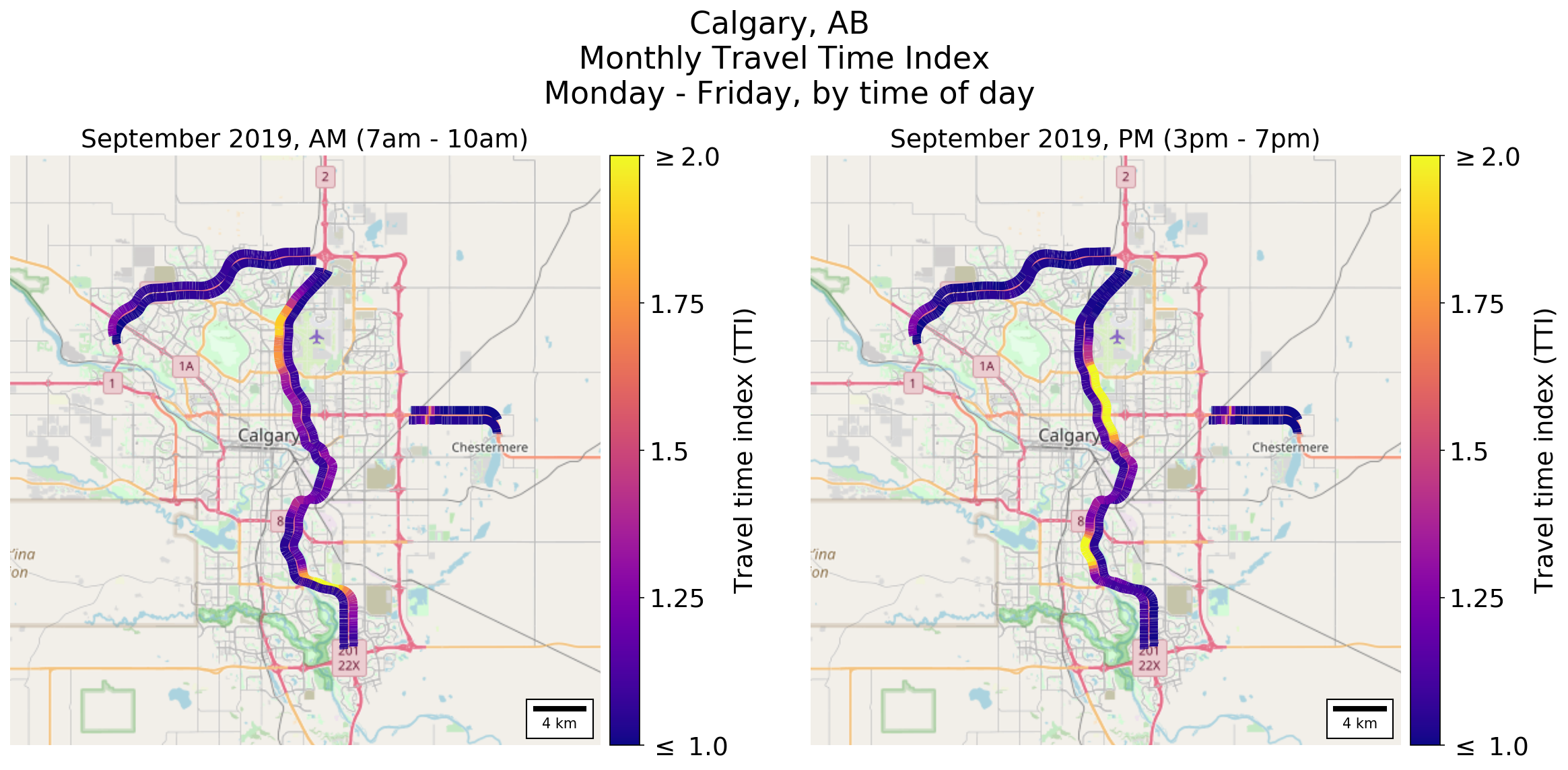 Map - Urban mobility Calgary