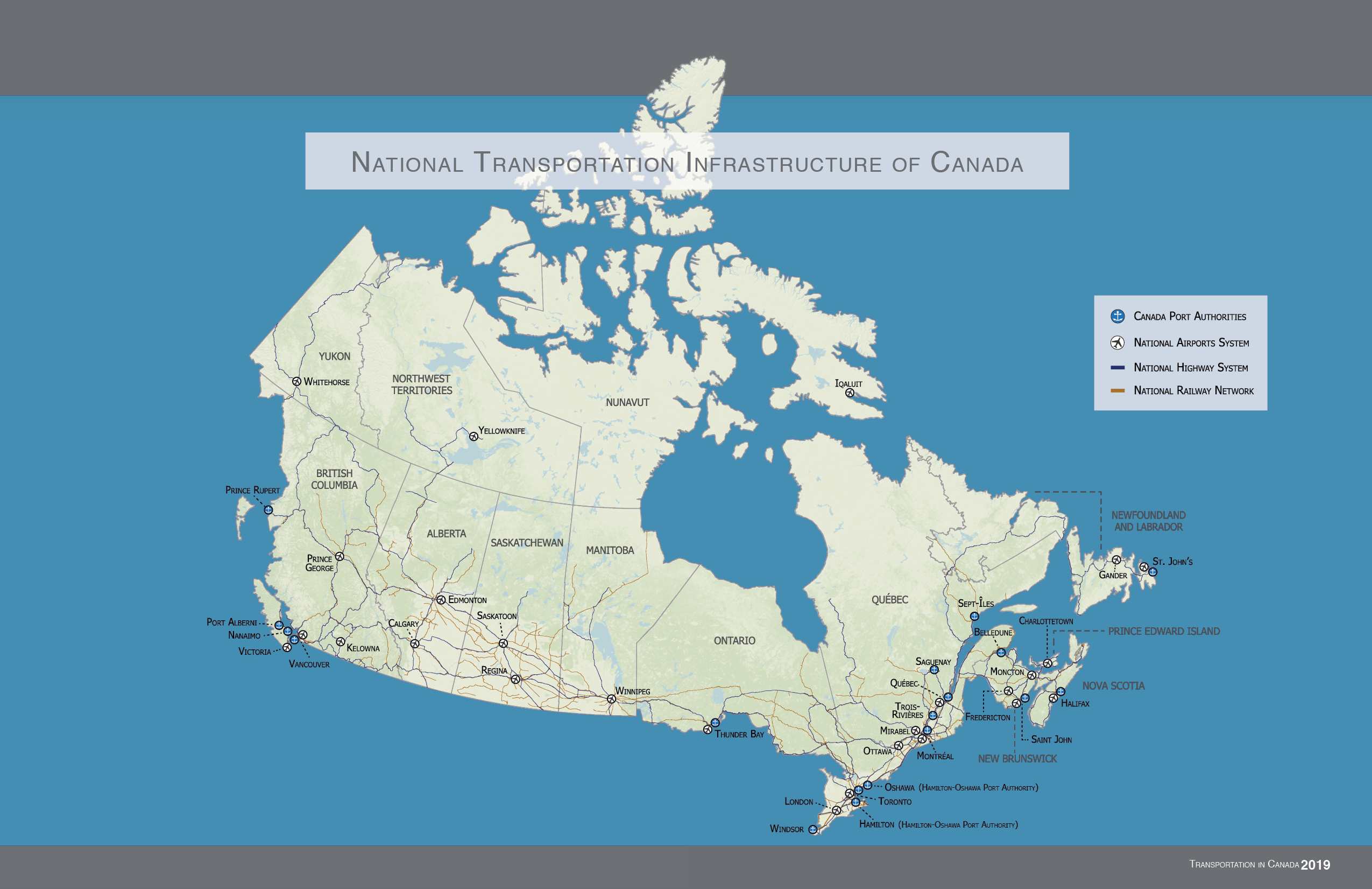 National Transportation Infrastructure of Canada map