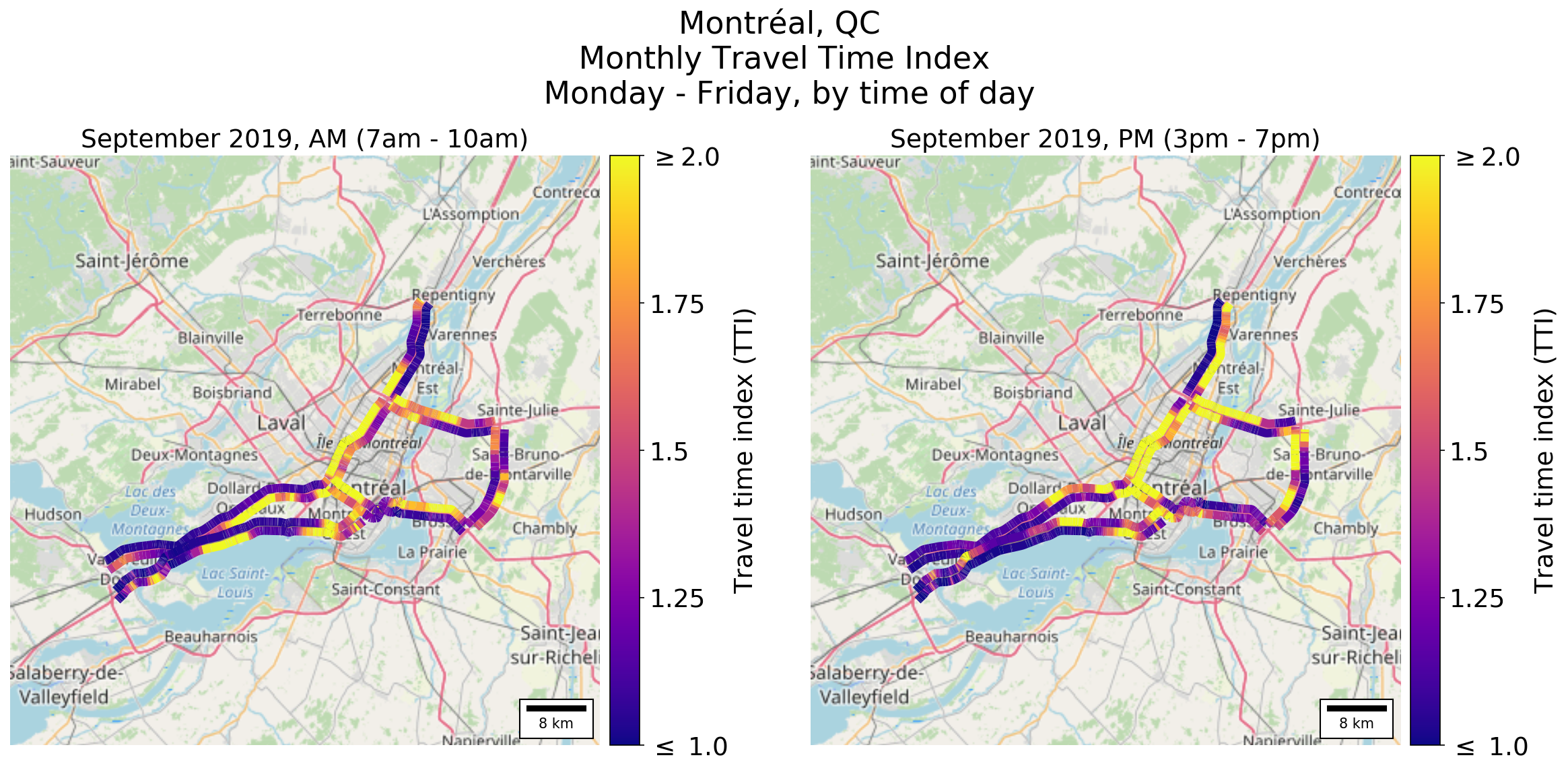 Map - Urban mobility Montréal
