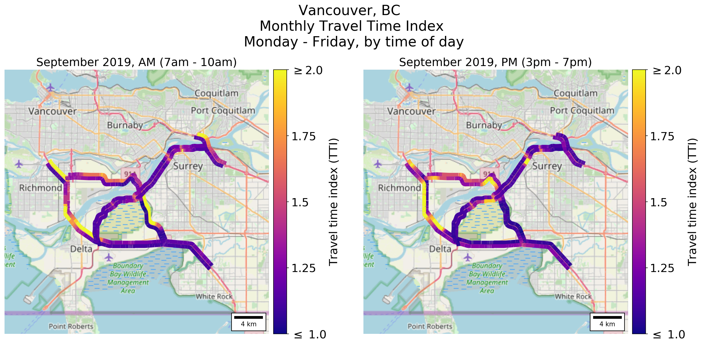 Map - Urban mobility Vancouver