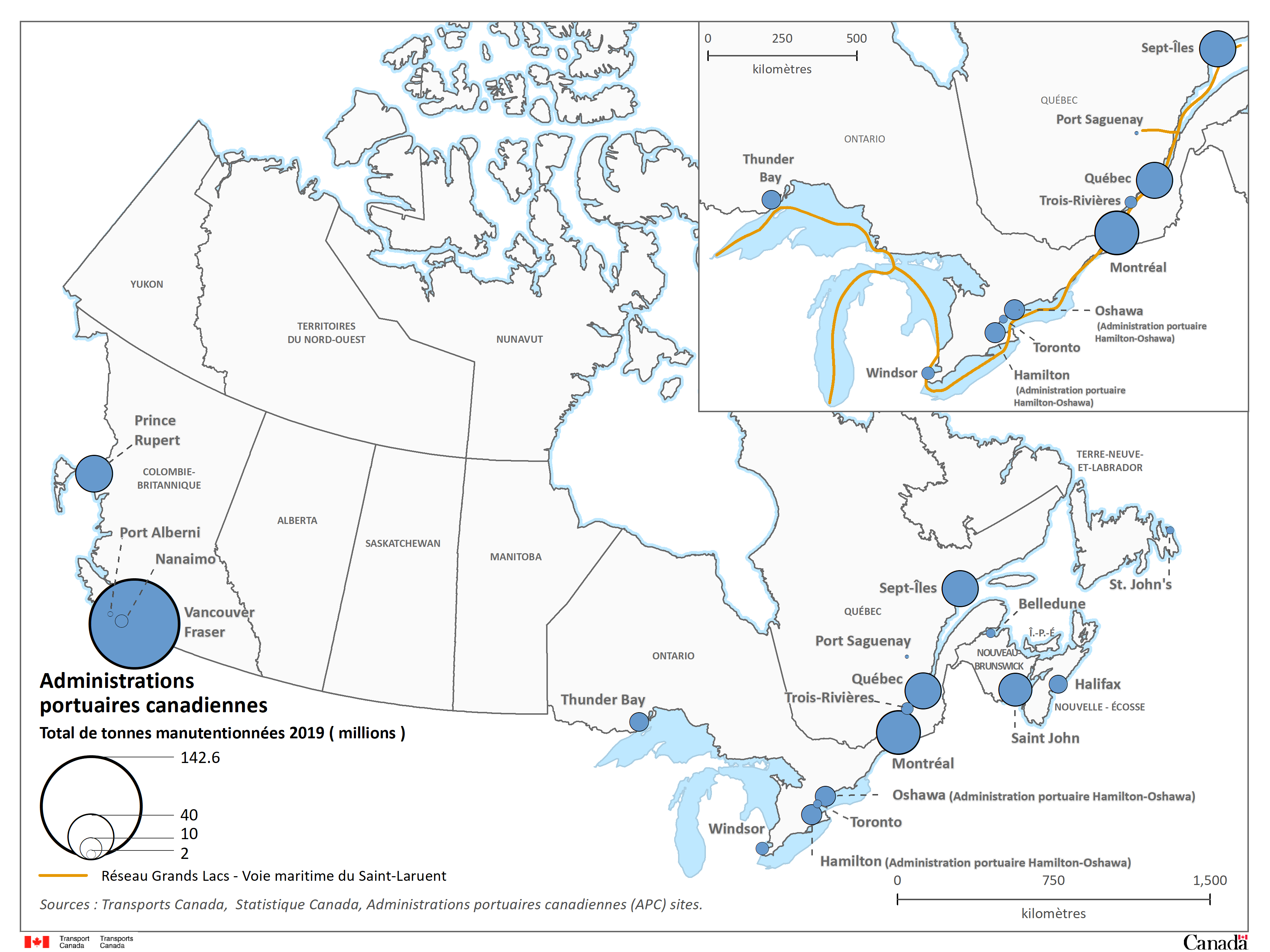 Carte 5 - Administrations portuaires canadiennes
