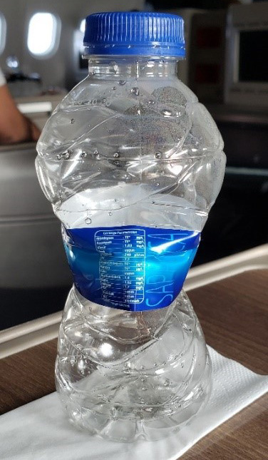 Plastic water bottle without “balanced” pressure after landing