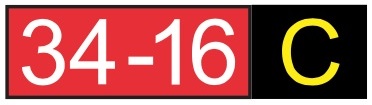 taxiway sign, 34-16 C