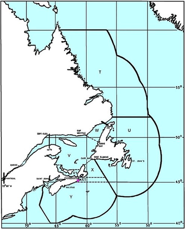 Figure 3.2.2.8-3 Ice Control Zones of Eastern Canada