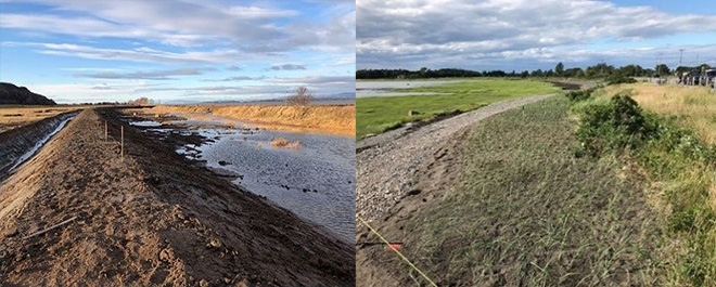Coastal Restoration Fund Projects in Saint-André-de-Kamourask (left) and Notre-Dame-du-Portage (right)