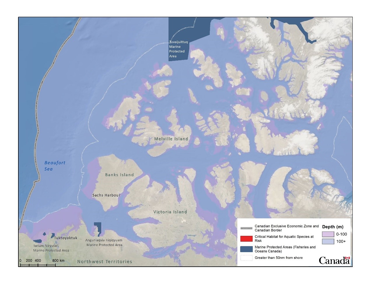 Figure 5. Designated Alternate Ballast Water Exchange Areas in the Canadian Western Arctic.