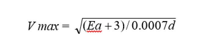 Vmax + sqrt(Ea + 3) / 0.0007d)