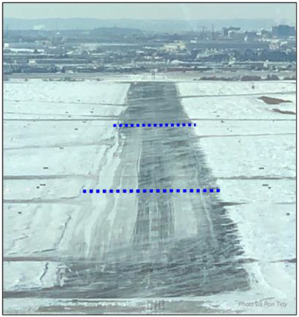 The photograph illustrates how reporting in thirds helps to improve pilot situational awareness.