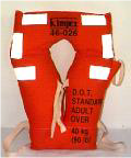 Image of a standard life jacket approved for all vessels except SOLAS vessels.”
