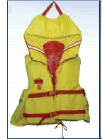 L’image représente un exemple de veste de flottaison approuvée pour usage sur des petits embarcations seulement.
