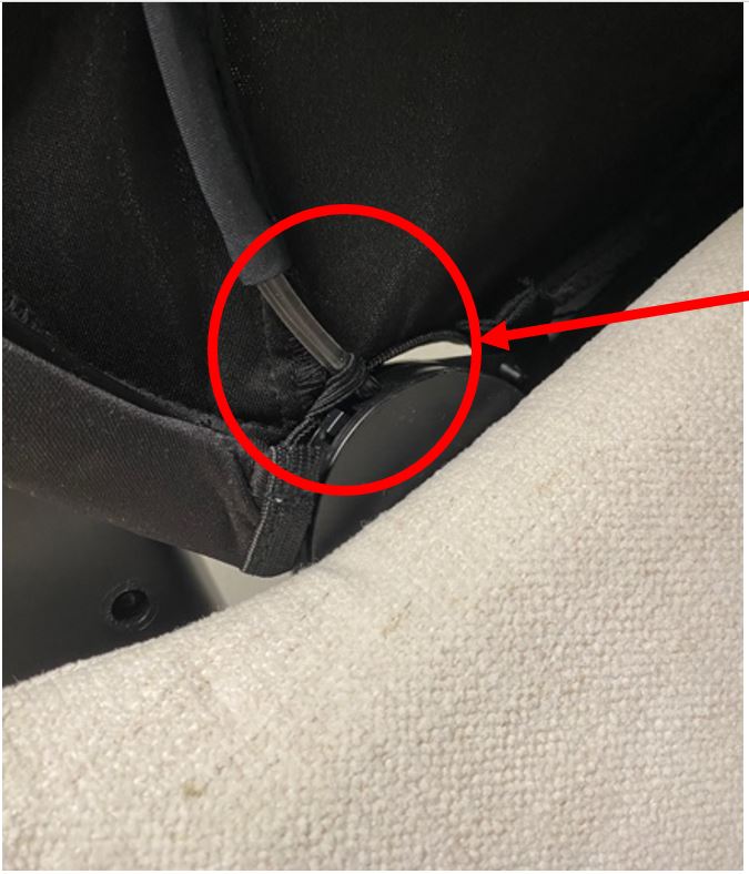 Figures 1. Location of the canopy stay on the infant car seat 
