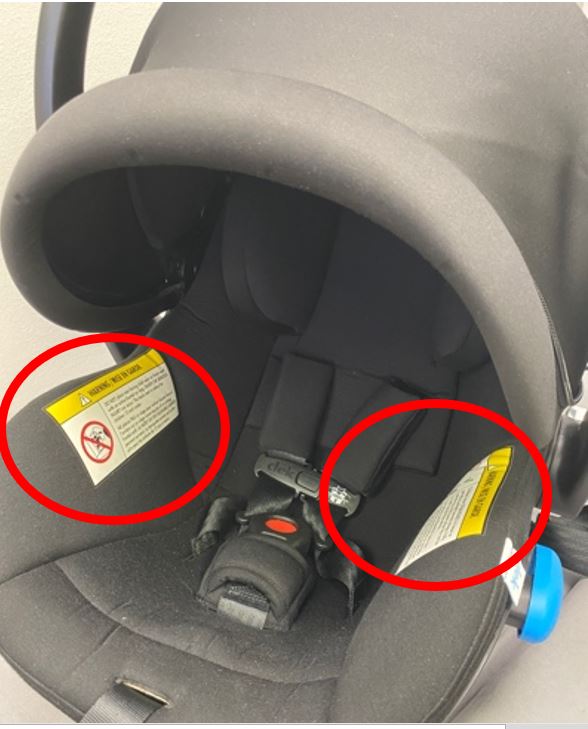 Figures 2. Location of the canopy stay on the infant car seat 