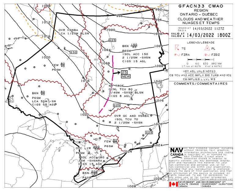 graphic area forecast (GFA) weather information