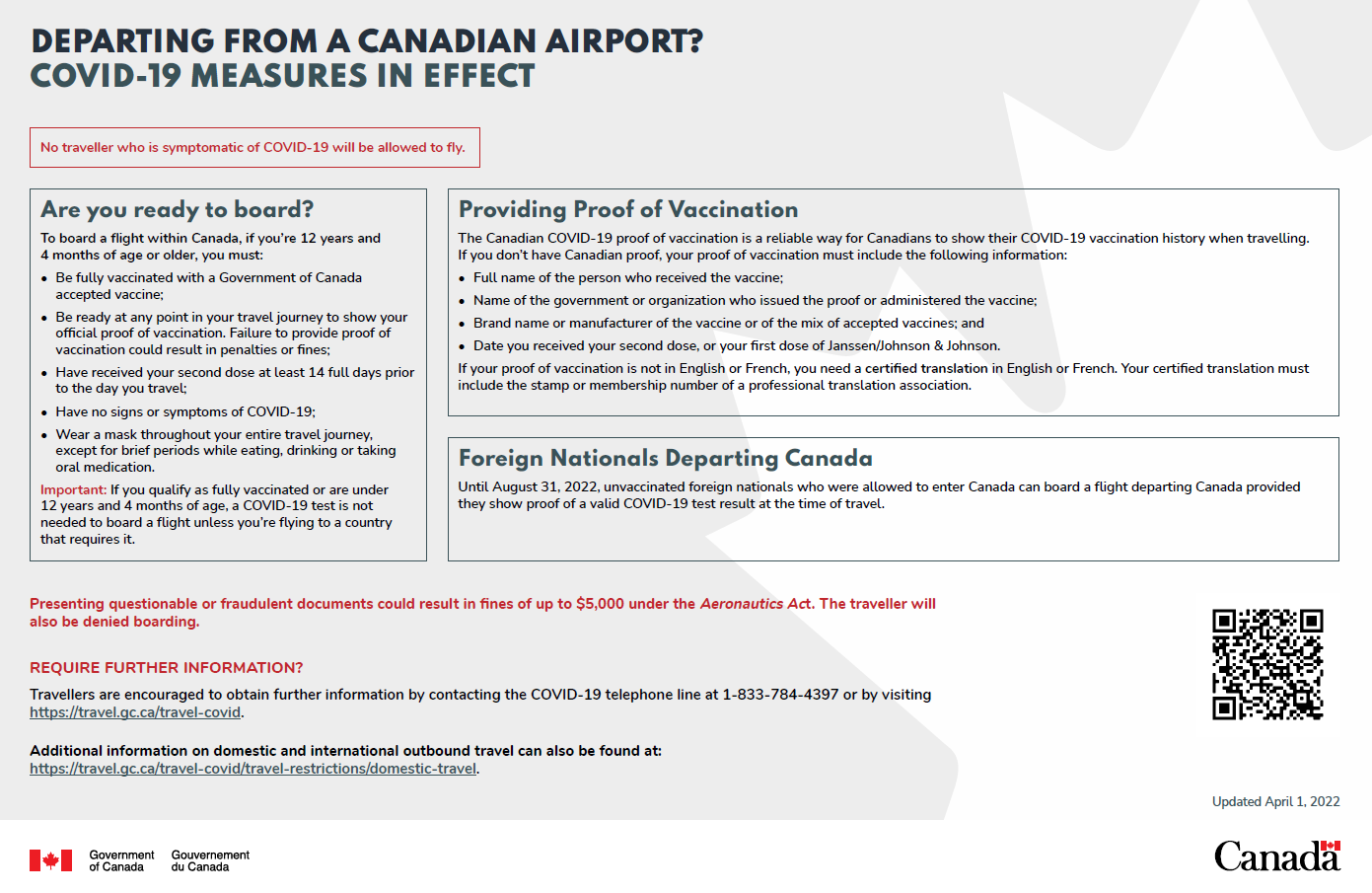 Poster - Departing from a Canadian airport
