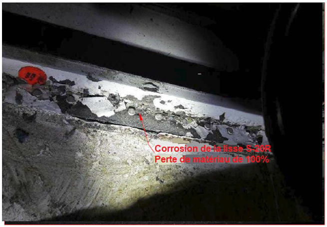 Figure 3 : Vue rapprochée de la corrosion