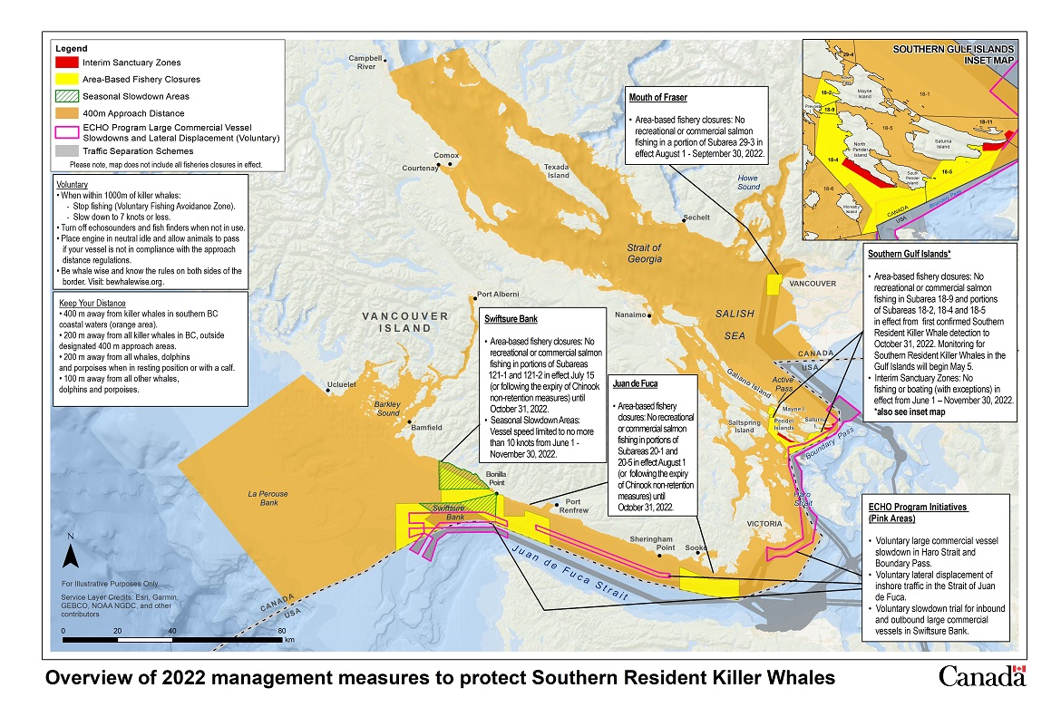 Overview of 2022 management measures to protect Southern Resident Killer Whales
