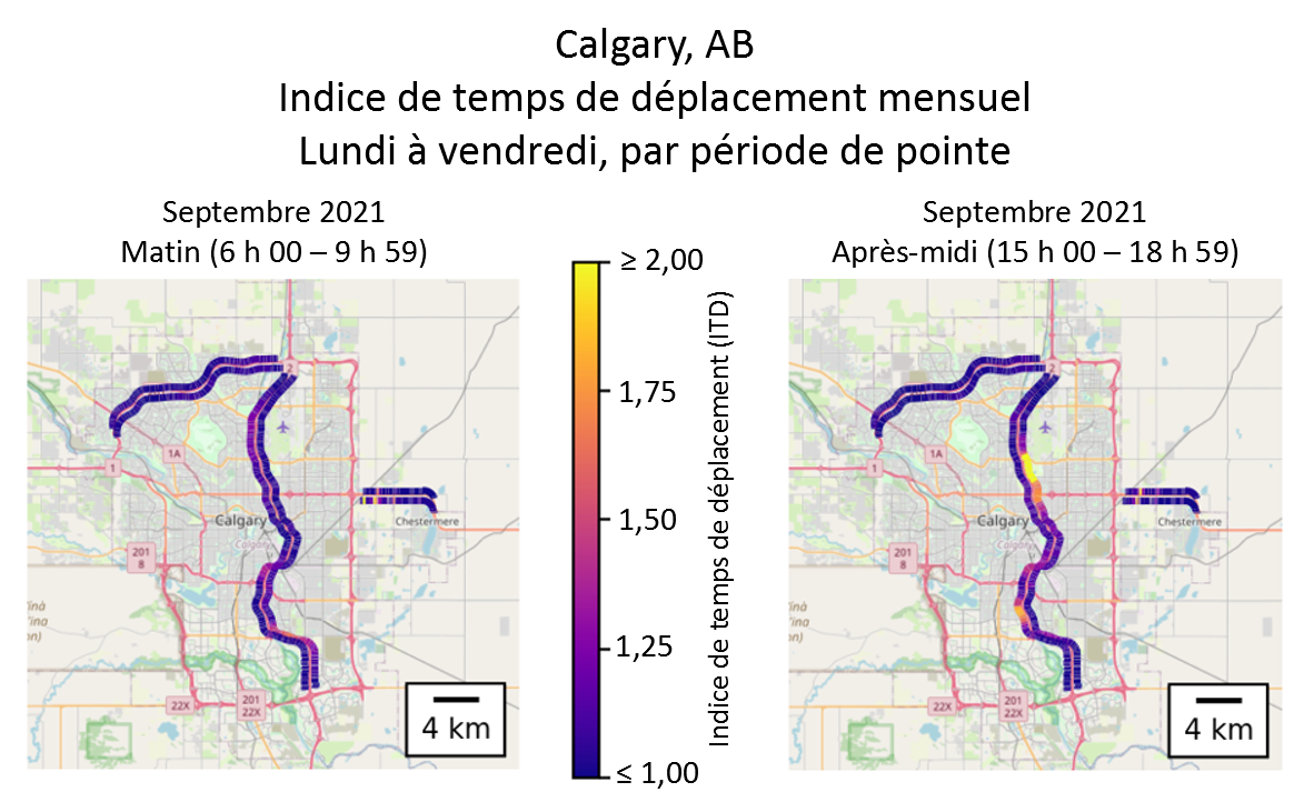 Carte - Mobilité urbaine Calgary 2021