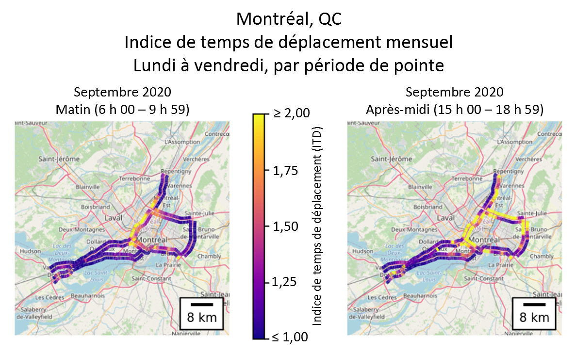 Carte - Mobilité urbaine Montréal 2020