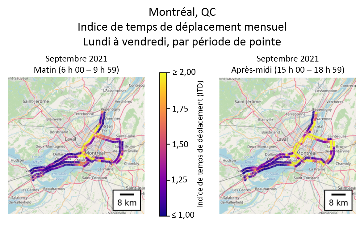 Carte - Mobilité urbaine Montréal 2021