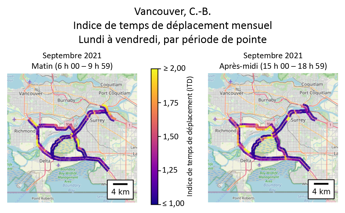 Carte - Mobilité urbaine Vancouver 2021