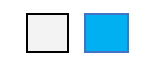 Light grey square with black border / Blue square with dark blue border