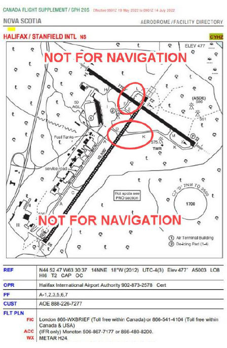 Schéma de l’aéroport international d’Halifax/ Stanfield, NS (en anglais seulement)