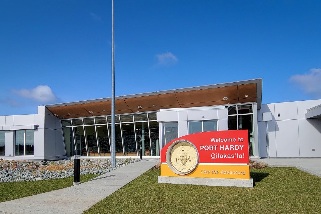 Exterior of the newly constructed Port Hardy Airport Terminal Building