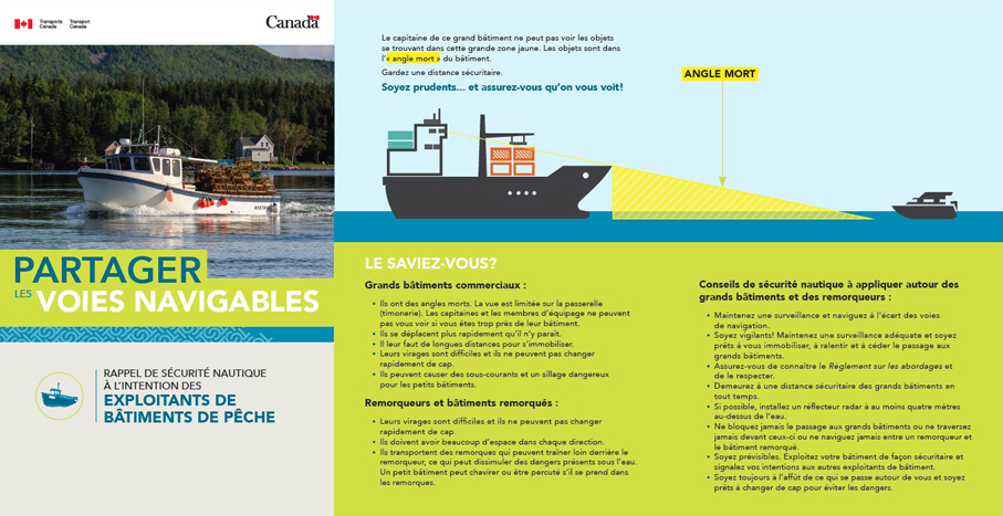 Télécharger le PDF : Partager les voies navigables - Rappel de sécurité nautique à l'intention des exploitants de bâtiments de pêche