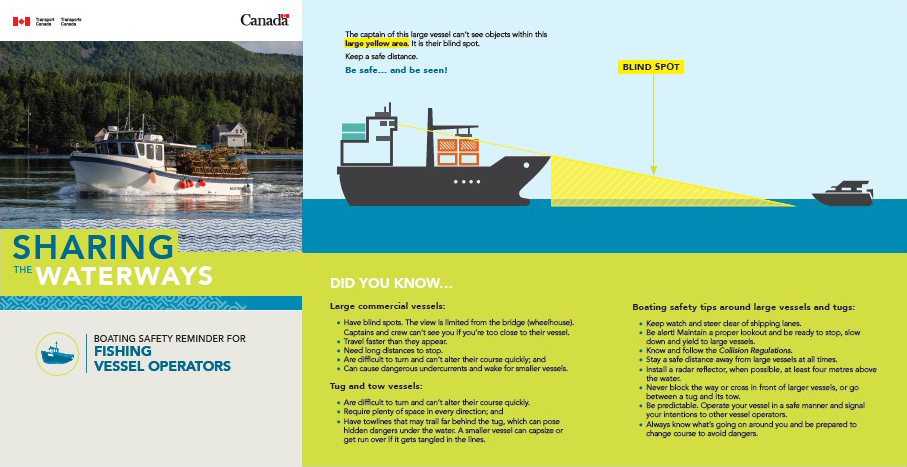 PDF download: Sharing the Waterways - Boating Safety Reminder for Fishing Vessel Operators