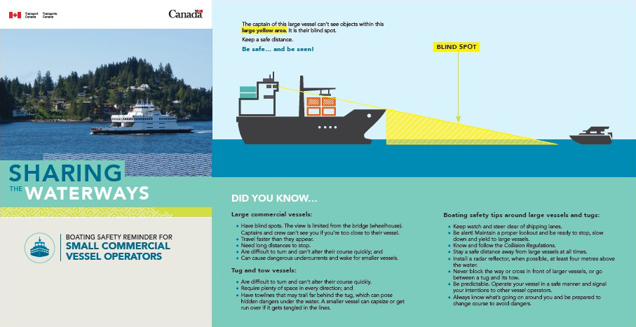 PDF download: Sharing the Waterways - Boating Safety Reminder for Small Commercial Vessel Operators