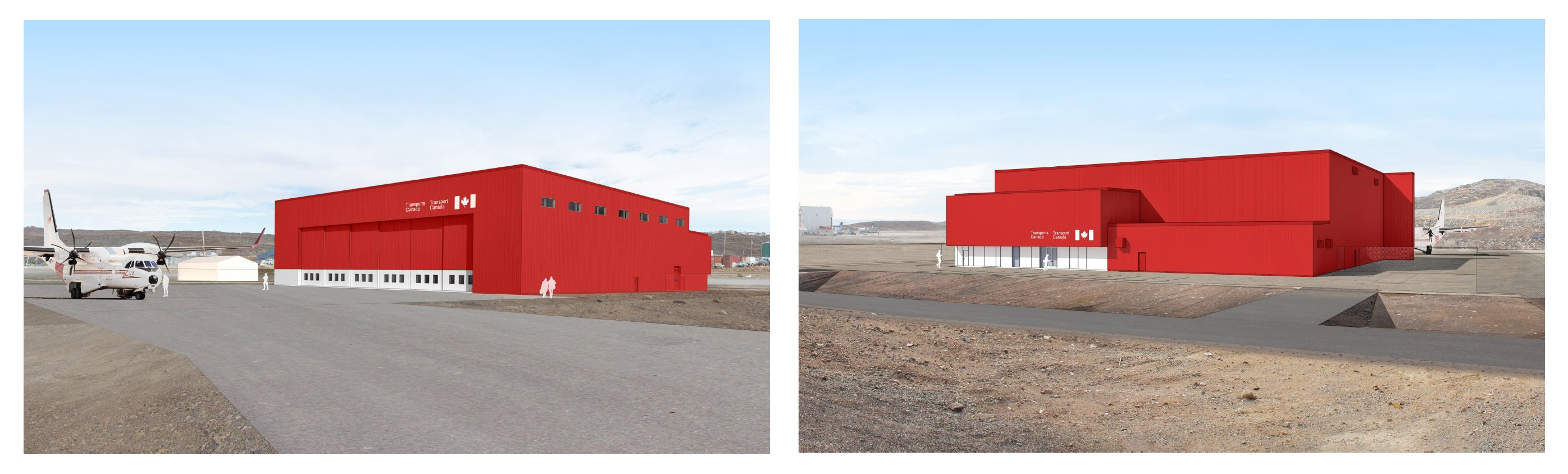 Le nouveau hangar du PNSA en cours de construction à Iqaluit