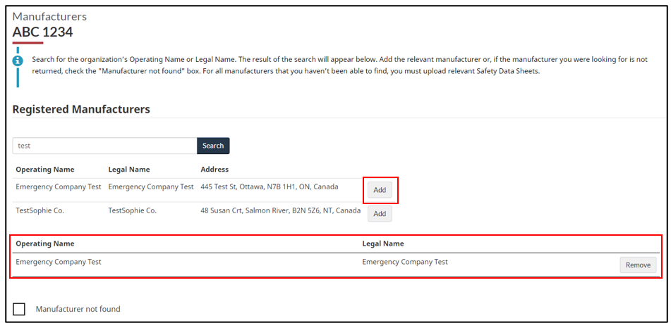 The uploaded SDS will be added to the Safety Data Sheets table