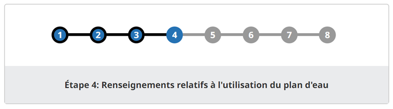 Étape 4 : Renseignements relatifs à l’utilisation du plan d’eau