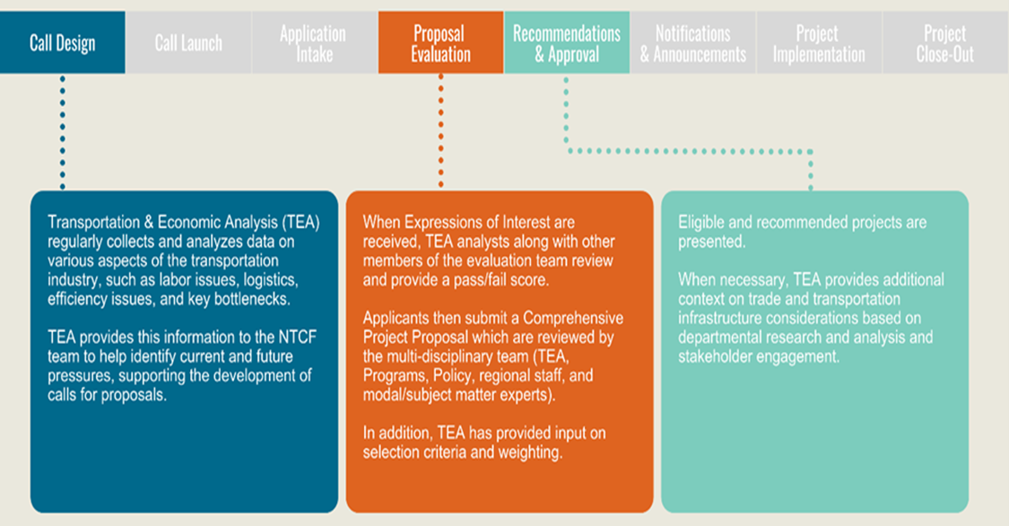 Areas of TEA involvement in the NTCF