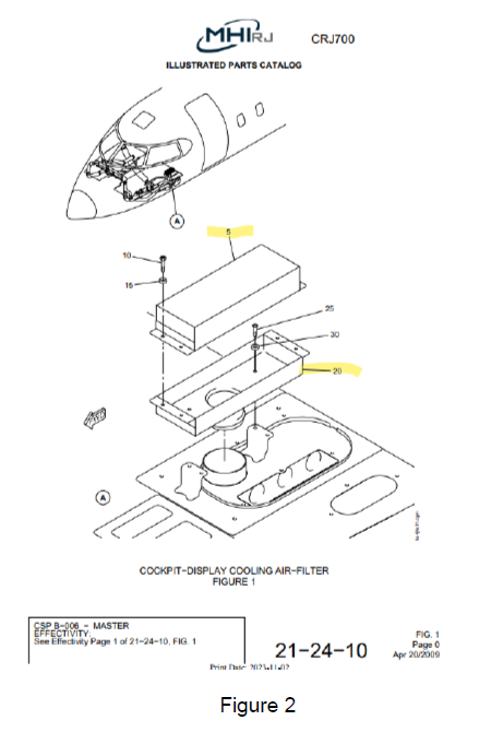 Figure 2 Cockpit-Display Cooling Air-Filter. Figure 1