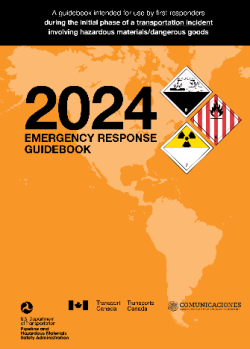 Front cover of the Emergency Response Guidebook (ERG) 2024 Edition.